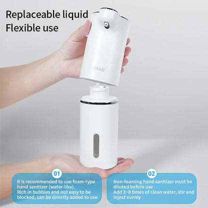 Automatic Foam Soap Dispensers Bathroom Smart Washing Hand Machine With USB Charging White High-Quality ABS Material [DSP]