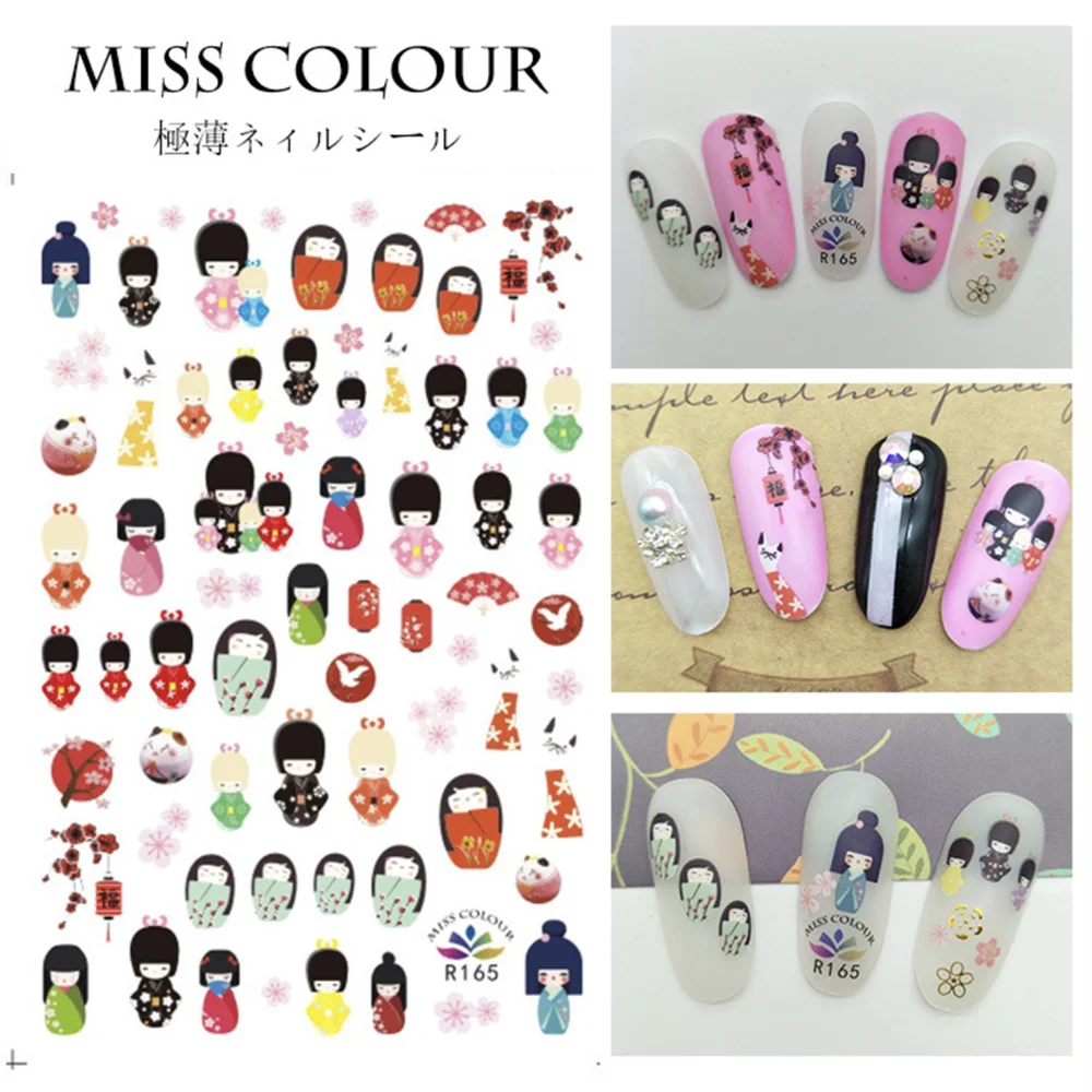 Russian nesting doll Hollow doll 3D Back glue Nail decal Nail sticker Nail decoration Nail art Nail tool Nail ornament [BEU]