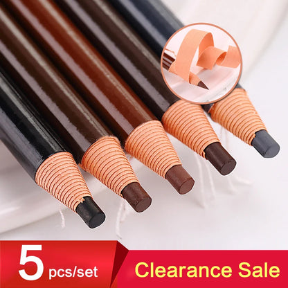 5pcs/Set Eyebrow Pencil Makeup Eyebrow Enhancers Cosmetic Art Waterproof Tint Stereo Types Coloured Beauty Tools [CSM]