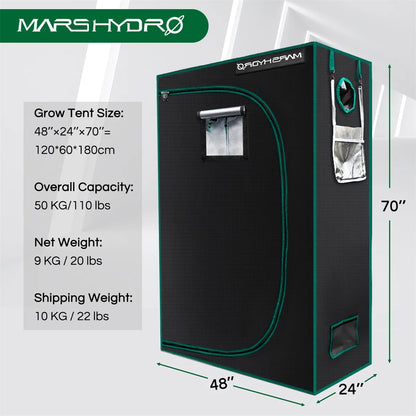 Hydro 120x60x180CM Grow Tent 1680D Non-toxic Waterproof Reflective For Hydroponic Indoor Grow Box Room Tent [GAR]