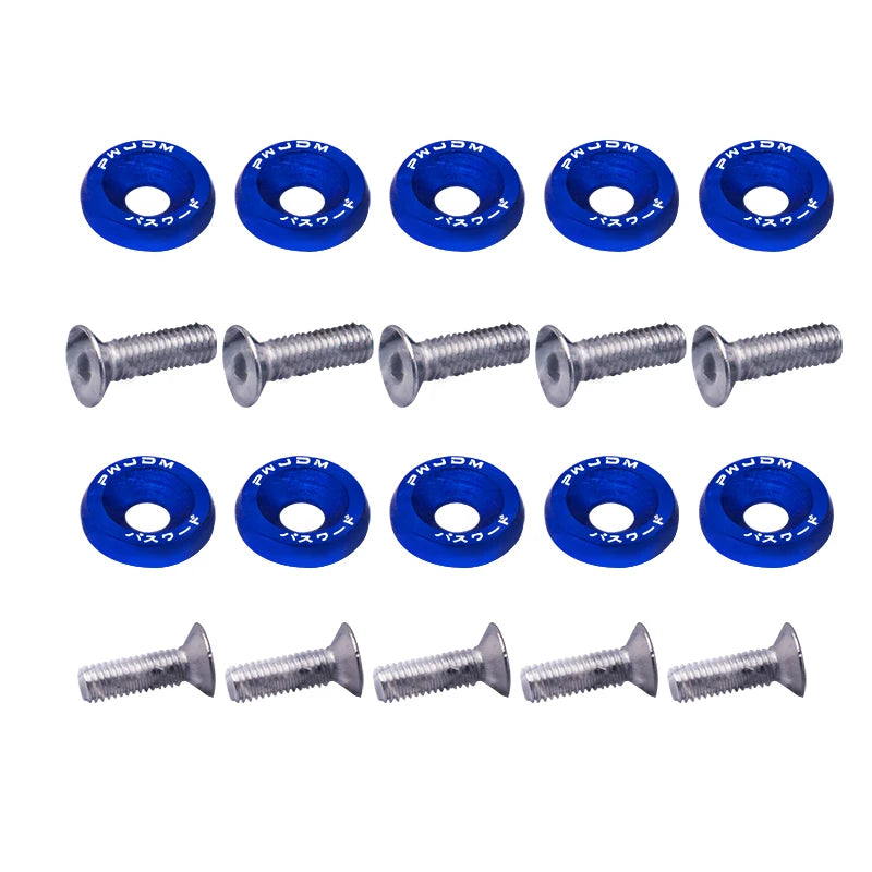 Universal 10PCS M6 Car Styling JDM Sticker Fender Washer License Plate Bolts Auto Accessories [CAR]