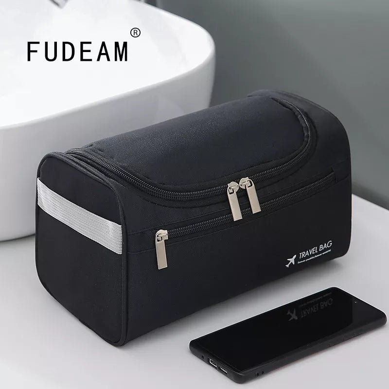 FUDEAM Polyester Men Business Portable Storage Bag Toiletries Organizer Women Travel Cosmetic Bag Hanging Waterproof Wash Pouch [CSM]