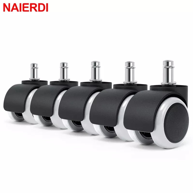 NAIERDI 5pcs 50KG Universal Mute Wheel 2" Replacement Office Chair Swivel Caster Rolling Roller Wheels Furniture Hardware [HOM]