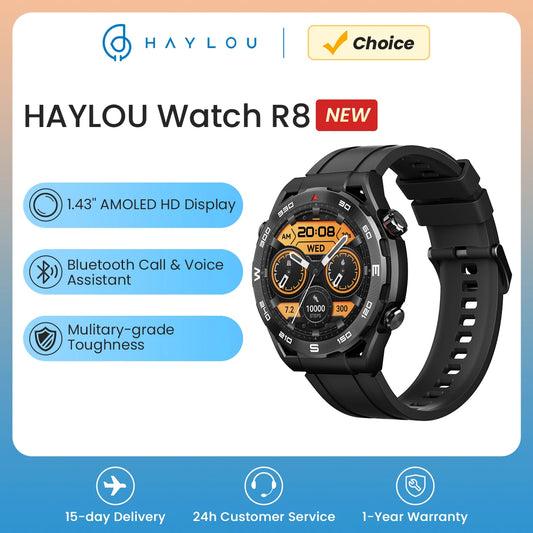 HAYLOU Watch R8 Smartwatch 1.43'' AMOLED Display Smart Watch Bluetooth Phone Call Mulitary-grade Toughness Smart Watches for Men [SWH]