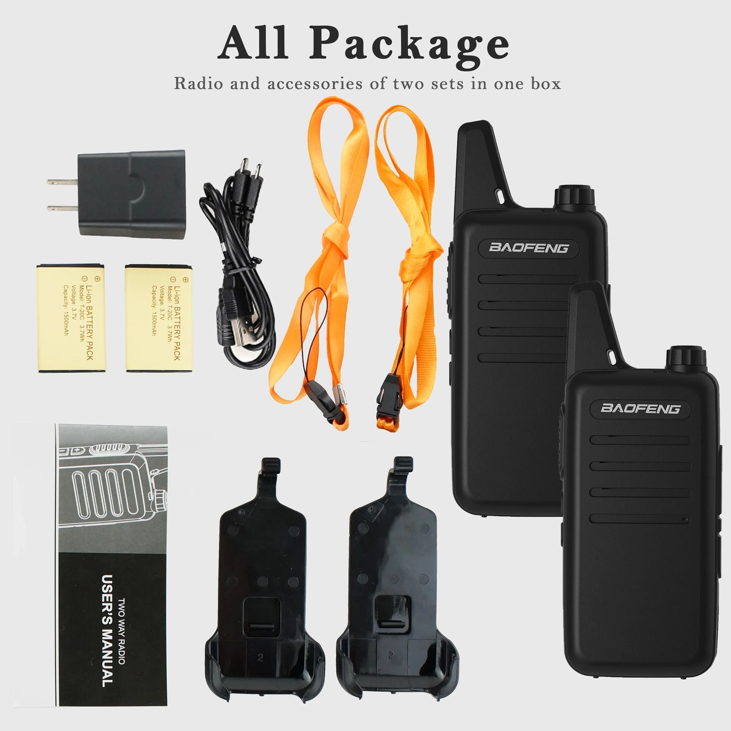 2pcs Baofeng VT-C2 FRS/PMR Hiking Mini Two Way Radio 2 Watt Walkie Talkie for Christmas Gift [TEL]