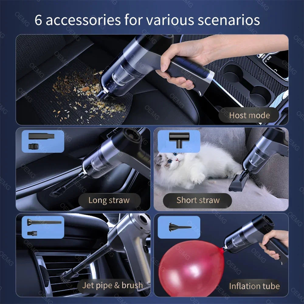 150000PA Car Vacuum Cleaner Strong Suction Wireless Portable Vacuum Cleaner for Home Appliance Poweful Car Cleaner for Keyboard [VAC]