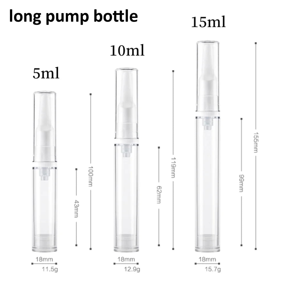 5/10/15ml Vacuum Bottle Press Liquid Foundation Lotion Eye Cream Empty Refillable Bottle Cosmetic Container Portable Makeup Tool [CSM]