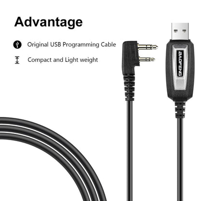 USB Programming Cable With CD for Baofeng UV-5R 82 888S UV-S9PLUS UV-13 16 17 21 Pro Quansheng UV-K5 5R Plus Walkie Talkie Radio [TEL]