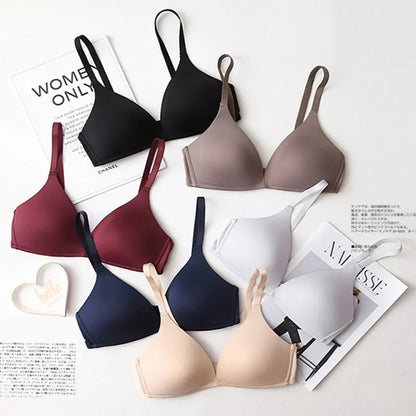 Seamless Bras for Women Push-Up Bras No Wire Brassiere A B Cup Underwear Sexy Bralette Three Quarters(3/4 Cup)  Lingerie [UND]