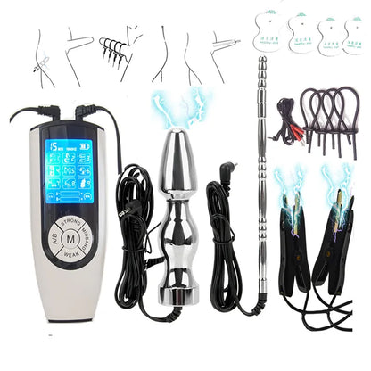 Electric Urethral Urethra Penis Stimulator Electrostimulation ,BDSM Nipple Clamps Electro Shock Anal Plug,Estim Sex Toy,e stim [ADL]