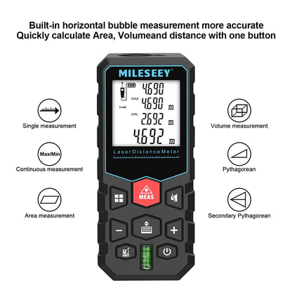 MILESEEY Laser Distance Meter X5 60M High Precision Laser Tape Measure, Multiple Measurement Electronic Ruler,3-10 Days Delivery [MTR]