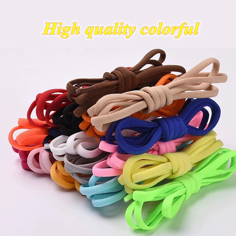 No tie Shoe laces Elastic laces Sneakers Round Shoelaces without ties Quick Shoelace for Shoes Kids Adult One Size fits All shoe [SHO]