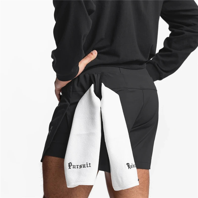 Men's 2-in-1 Summer Running Shorts Breathable Quick-Dry Basketball Training Shorts Men Gym Fitness Exercise Short Pants [MEN]