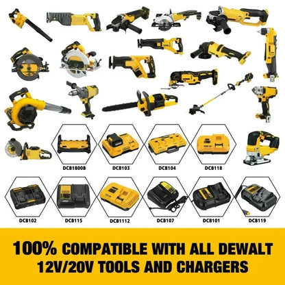 Genuine 18V/20 Volt MAX 6.0Ah 8.0Ah DCB200 Replacement Li-ion Battery for DeWalt DCB205 DCB201 DCB203 Power Tool Batteries [BAT]