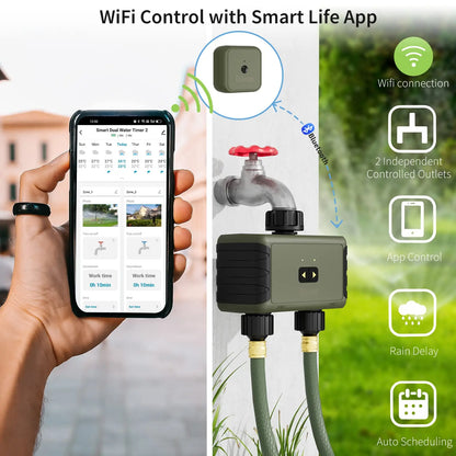 Diivoo 1/2/3 Zone Garden Watering Timer Wifi Automatic Drip Irrigation Controller Water Valve Garden Automatic Watering System [GAR]