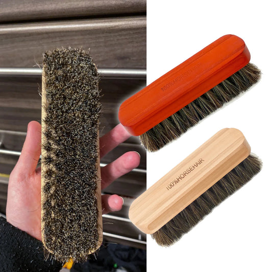 Genuine Horsehair Wooden Brush Car Detailing Polishing Buffing Brush Seat Handle Dashboard Roof Cleaning Premium Car Wash Brush [CAR] [DTL]