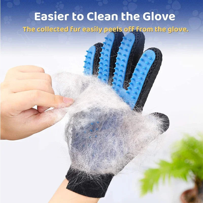 Pet Grooming Kit for Dog Cat Rabbit Fur 2 Sided Grooming Brush Bath Cleaning Glove De-Shedding De-Matting Pet Hair [PET]