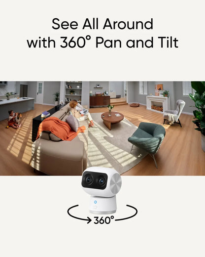 eufy Security Indoor Cam S350 Dual Cameras 4K UHD Resolution Security Camera 8× Zoom 360° PTZ Human/Pet AI Wifi Surveillance cam [SEC]