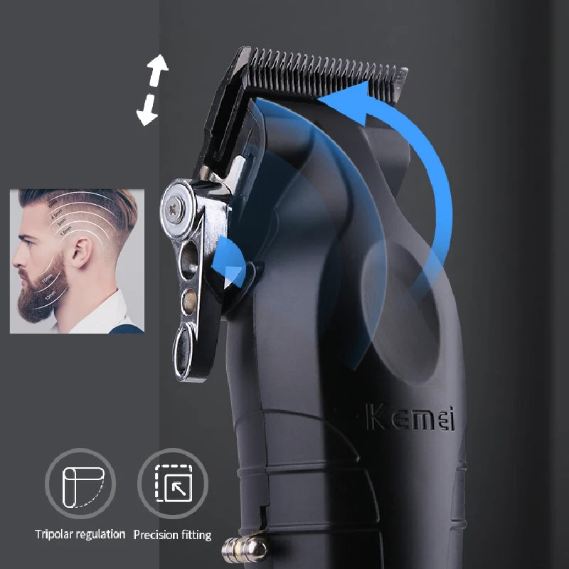 Kemei Professional Hair Clipper For Men Adjustable Beard Electric Hair Trimmer Rechargeable Hair Cutting Machine Barber tool [HAI]