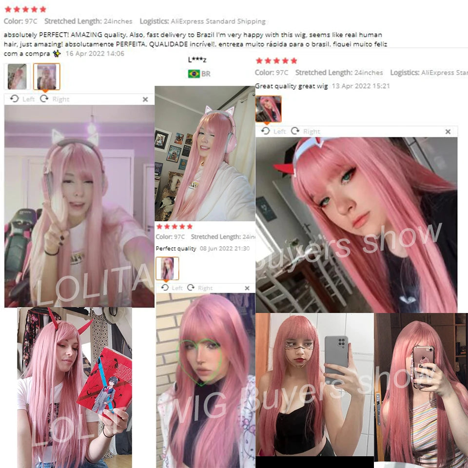 Lolita Synthetic Wig Pink Wig Blonde wig Long Streight Hair With Bangs Natural wigs For women's hair Cosplay Wig [LOL]