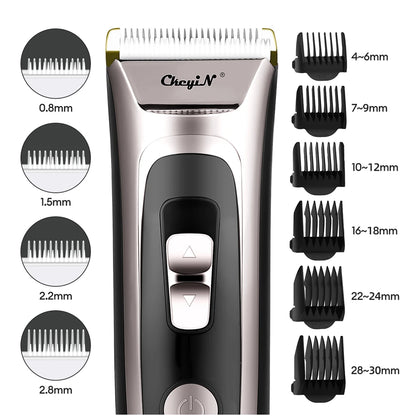 CkeyiN Professional Digital Hair Trimmer Rechargeable Electric Hair Clipper Men's Cordless Haircut Adjustable Ceramic Blade [HAP]