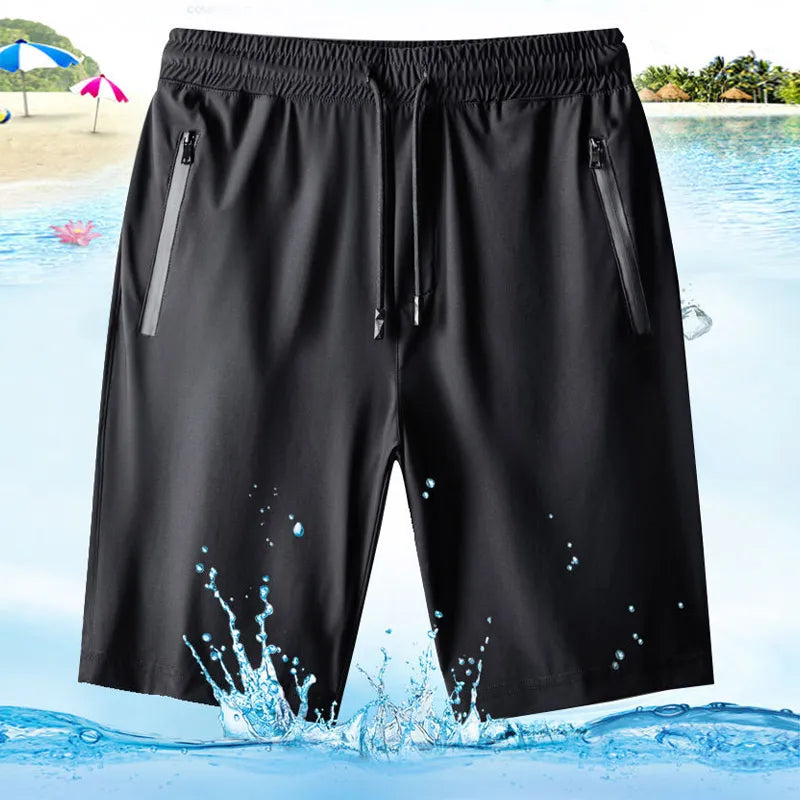 M-5XL Men's Summer Loose Quick-Drying Breathable Shorts Ice Silk Pants Sweatpants Ultra-Thin Mesh Running Fitness [MEN]