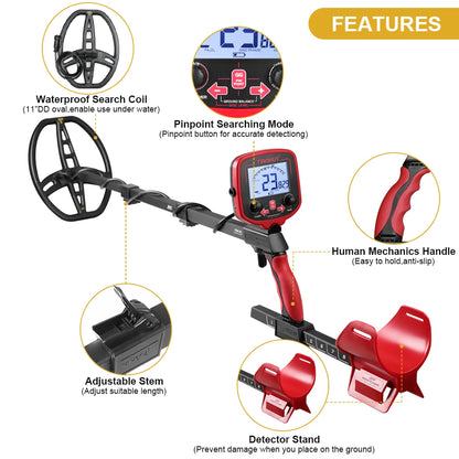 TX850 TX850L Metal Detector Underground Seeker Depth Scanner Search Finder Treasure Gold Nugget Hunter Detecting Pin Pointer [MTL]