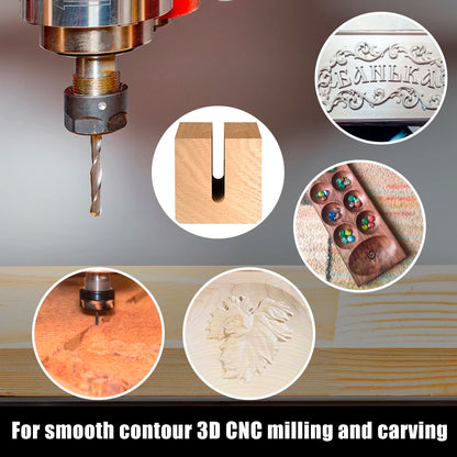 CMCP 2 Flute Ball Nose End Mill 4/6mm Shank CNC Router Bit Carbide End Mill Spiral Milling Cutter For Woodworking [PTO]