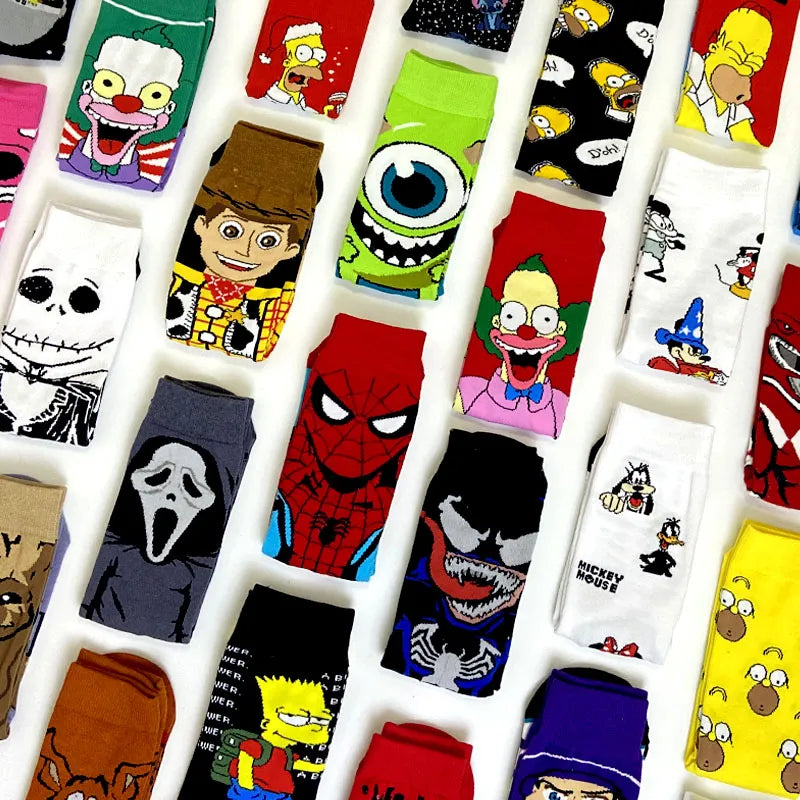 2023 New Anime Marvel Men Socks Long Sock Men‘s Knee-High Couples cosplay Sock Personality Hip Hop Harajuku Funny Sock for Women [SOX]