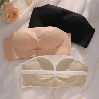 Strapless Women's Underwear Non-slip Gathered Small Chest Tube Top Beautiful Back Invisible Anti-light Wedding Women's Bra [BRA]