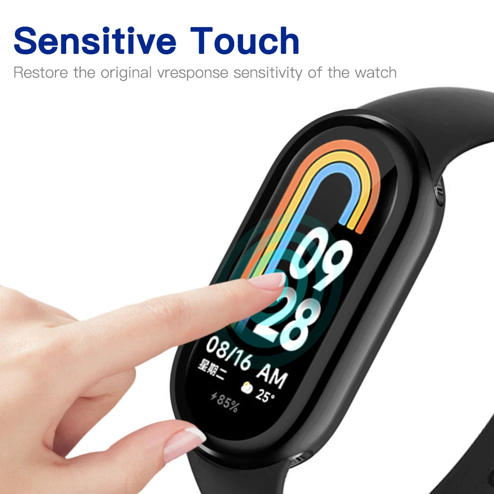 TPU Soft Protective Cover For Xiaomi Mi Band 8 Case Full Screen Protector Shell Bumper Plated Cases For Mi Band 8 smart watch [SWH]