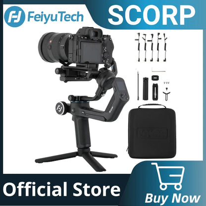 FeiyuTech SCORP-1 3-Axis Handheld Gimbal Stabilizer Handle Grip Display Screen for DSLR Camera Sony/Canon Remote Pole Tripod [PHO]