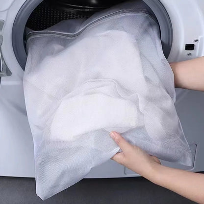 White Durable Large Washing Laundry Bag Mesh Organizer Net Dirty Bra Socks Underwear Shoe Storag Wash Machine Cover Clothes [SOX]