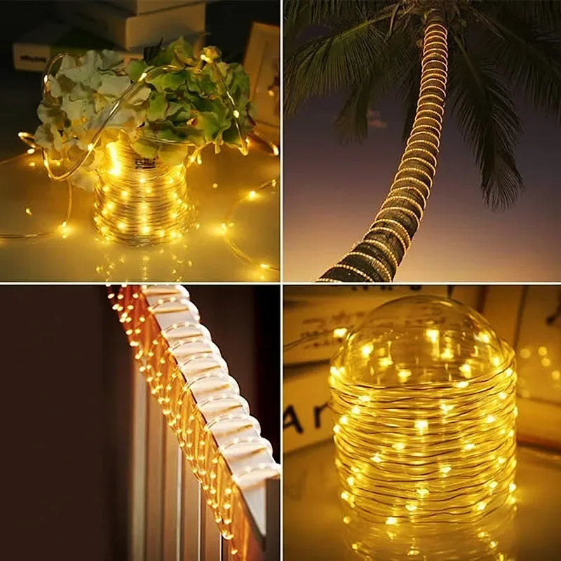 300LED Solar Rope Strip Light Outdoor Waterproof Fairy Light Strings Christmas Decor for Garden Lawn Tree Yard Fence Pathway [SLG]