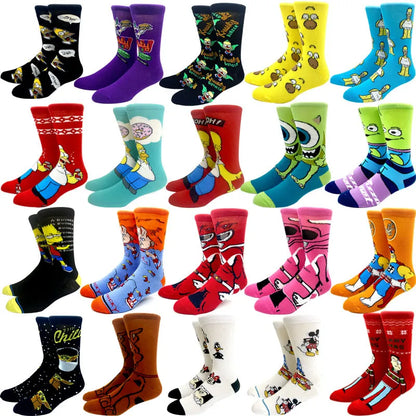 2023 New Anime Marvel Men Socks Long Sock Men‘s Knee-High Couples cosplay Sock Personality Hip Hop Harajuku Funny Sock for Women [SOX]