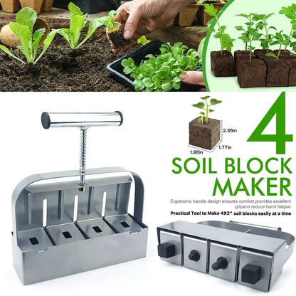 Handheld Seedling Soil Block Maker 2 Inch Soils Blocking Tool Used for Seedling Greenhouse Garden Supplies [GAR]