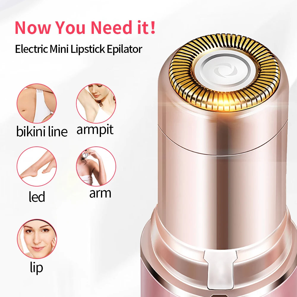 Electric Eyebrow Trimmer Mini Eye Brow Epilator Facial Lipstick Shape Hair Removal Portable Women Painless Razor Shaver Tool [HAI]