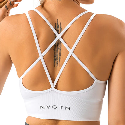 Nvgtn Seamless Flourish Seamless Bra Spandex Top Woman Fitness Elastic Breathable Breast Enhancement Leisure Sports Underwear [UND]