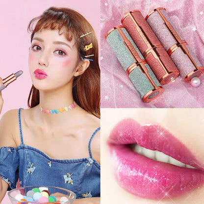 Glitter Matte Temperature Change Lipstick Waterproof Long Lasting Diamonds Lipsticks Non Stick Red Pink Lip Tint Makeup Cosmetic [CSM]