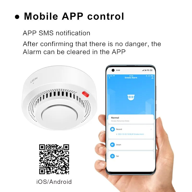 Tuya ZigBee Smart Smoke Detector Security Protection Smoke Alarm Fire Protection For Home Security System Via Smart Life App [SEC]