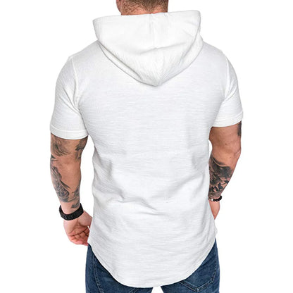 New Mens Hoodies Sweatshirts Short Sleeve Men Hoodies Sweatshirt Casual Solid Color Man hoody For Male Hooded [MEN]