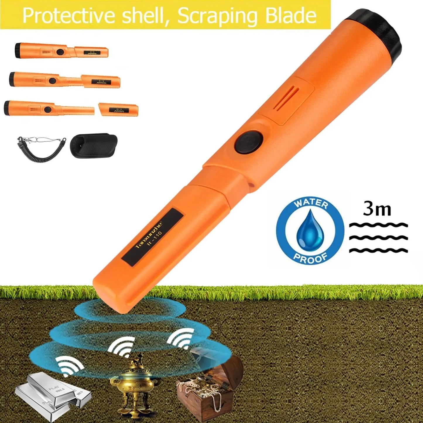 New High Quality Handheld Metal Detector Positioning Rod Detectors IP68 Waterproof Up to 3 Meters into the Water Pinpointing [MTL]