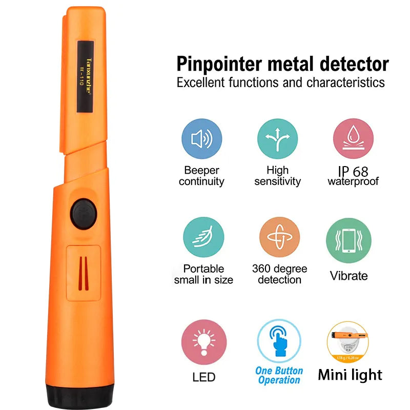 Portable TC-110 Metal Detector pointer Pinpoint GP-pointer Hand Held Metal Detector Positioning Rod Detector IP68 waterproof [MTL]