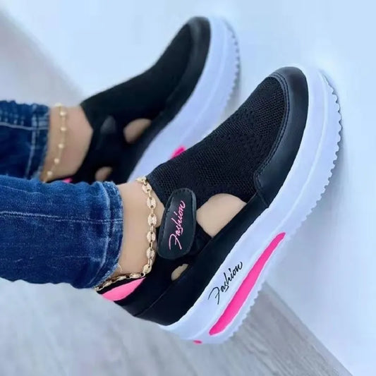 2023 Summer New Breathable Mesh Wedge Casual Sport Shoes Plus Size 43 Non Slip Woman Vulcanize Shoes Platform Women Sneakers [SHO]