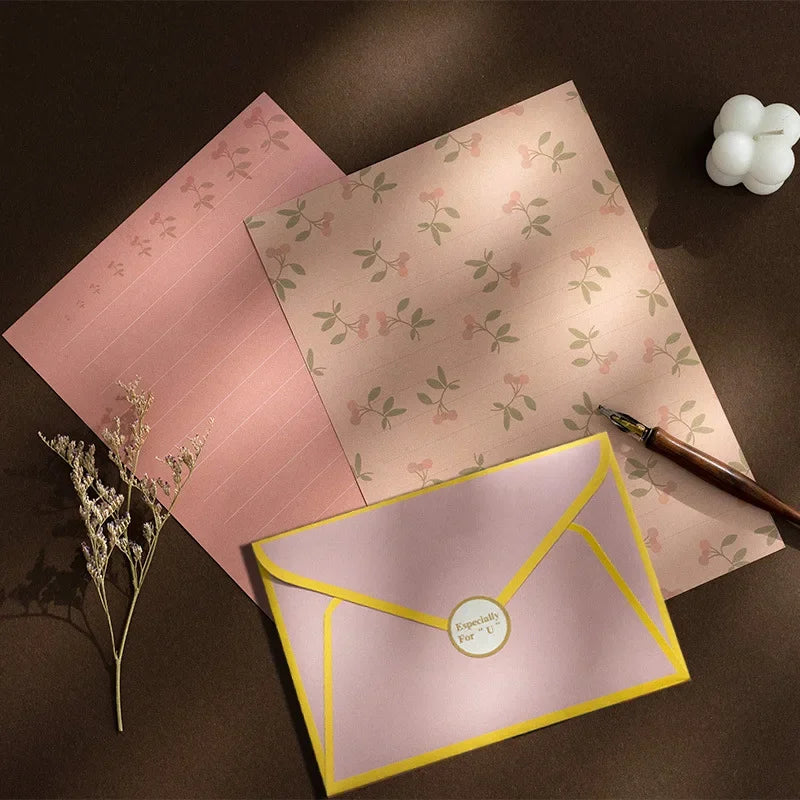 12pc/set Ins Floral Envelopes Kawaii Letter Pads DIY Wedding Party Invitations Cards Envelopes with Stickers Korean Stationery [OFF]