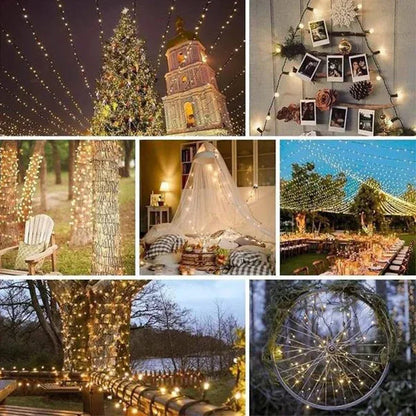 1Pack Solar String Light Fairy Garden Waterproof Outdoor Lamp 6V Garland For Christmas Xmas Holiday Party Home Decoration [SLG]