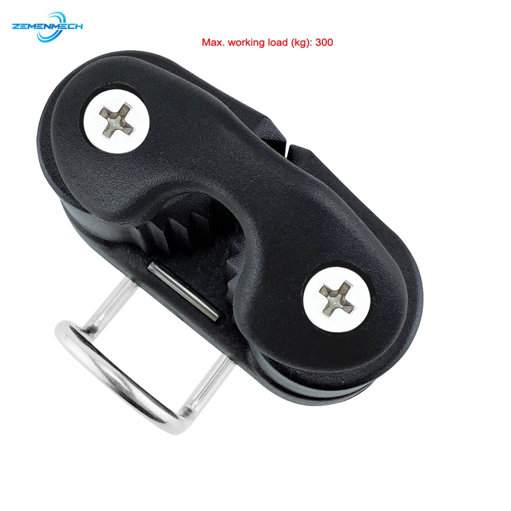 Boat Accessories Black Composite Ball Bearing Cam Cleat with Leading Ring Pilate Equipment Fast Entry Rope Wire Fairlead Sailing [MRN]