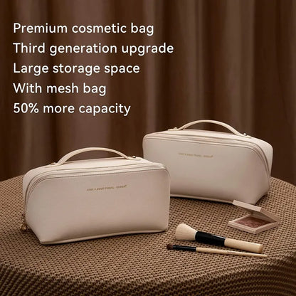 2Pcs Cosmetics Storage Kit Large Capacity Travel Toiletry Bag Makeup Bag Ins Advanced Sense Portable Cosmetic Storage Bag [CSM]