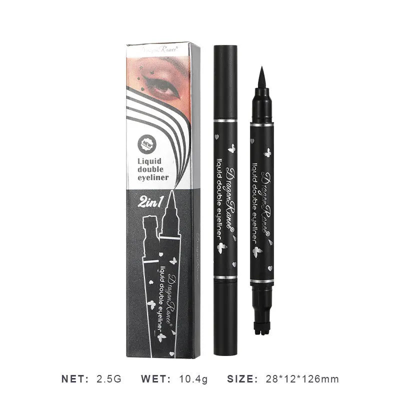 2 IN 1 Butterfly Seal Eyeliner Pen Star Moon Stamp Long-Lasting Waterproof Black Liquid Eye Liner Pencil Eyes Makeup Cosmetic [CSM]