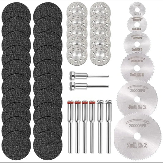 5-60Pcs Diamond Cutting Discs Metal Hss Saw Blade Set Cutting Tool Saw Blades for Dremel Metal Cutter Power Hand Tools 22-50mm [TPT]